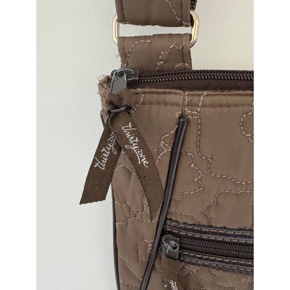 Thirty-One‎ Brown Quilted Crossbody Bag W Adjustable Strap & Front Zipper Pocket - Picture 3 of 16